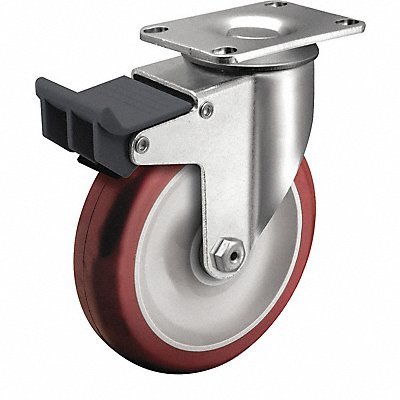 COLSON 20425695BRK5 Plate Castor Swivel 4 Wheel Dia