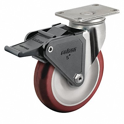 COLSON 204456944BRK2 Plate Castor Swivel 4 Wheel Dia
