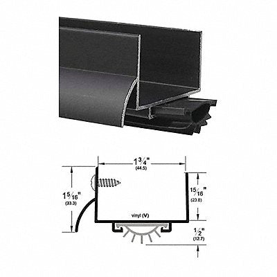 PEMKO 216DV36 Door Shoe Vinyl Insert 1-3/4 W 36 L