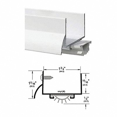 PEMKO 216PWV36 Door Shoe Vinyl Insert 1-3/4 W 36 L