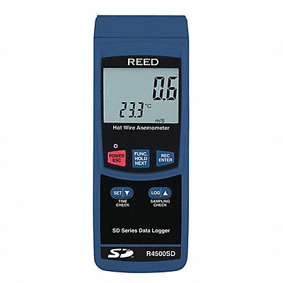 REED INSTRUMENTS R4500SD Anemometer 40 to 4 921fpm 32 to 122F