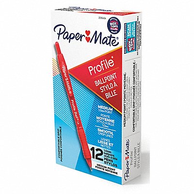 PAPER MATE 2095454 Ballpoint Pens Textured Plastic Red PK12