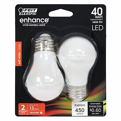 FEIT ELECTRIC BPA1540W927CAFIL2RP LED 5 W A15 Medium Screw (E26) PK2
