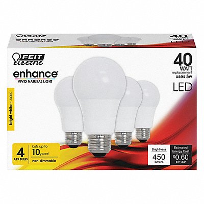 FEIT ELECTRIC OM40930CA10K4 LED 5 W A19 Medium Screw (E26) PK4