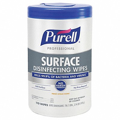 PURELL 934206 Disinfecting Wipes 110 ct Canister PK6