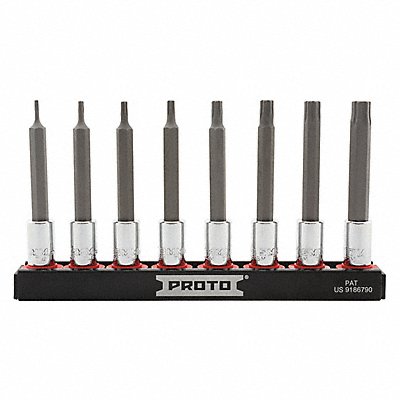 PROTO J7440R8MM Socket Bit Set Steel DrSz 1/4 in