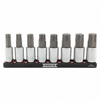 PROTO J5441R8MM Socket Bit Set Steel DrSz 1/2 in