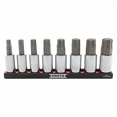 PROTO J5441R8SAE Socket Bit Set Steel DrSz 1/2 in