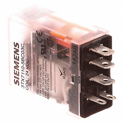 SIEMENS 3TX71105BC03C Plug-In Relay 24V DC 15 A 5 Pins