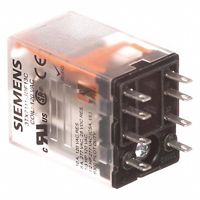 SIEMENS 3TX71113DF13C Plug-In Relay 120V AC 10 A 8 Pins