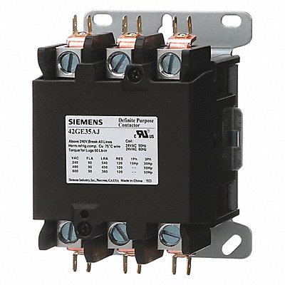 SIEMENS 42GE35AJ Definite Purpose Contactor 24VAC 3P 90A