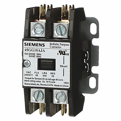 SIEMENS 45GG10AJA Definite Purpose Contactor 24VAC 1P 40A