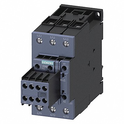SIEMENS 3RT20351AK64 IEC Power Contactor Non Reversing 110/120VAC