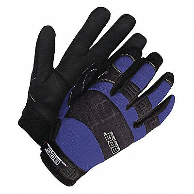BDG 20110603NM Mechanics Gloves Black/Blue Slip-On M