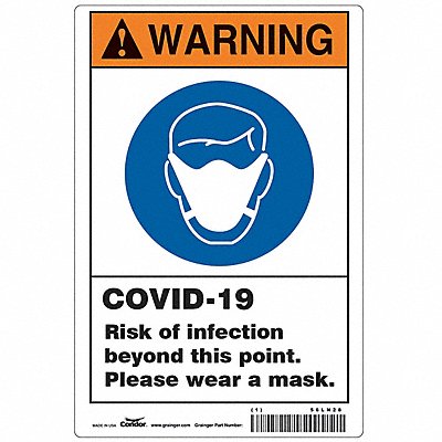 CONDOR HWW310A1410 Sign Aluminum 10 H 14 W