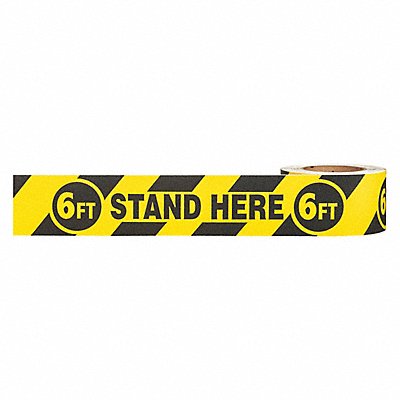 GRAINGER ZWAS6FTSH Floor Tape Black/Yellow 3 inx54 ft Roll