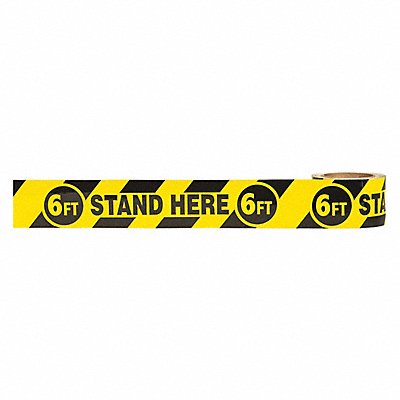 GRAINGER ZVM6FTSH Floor Tape Black/Yellow 3 inx108 ft Roll