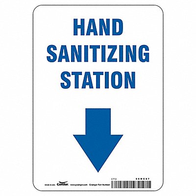 CONDOR HWB406A1007 Hand Sanitizing Station Sign 10 H 7 W