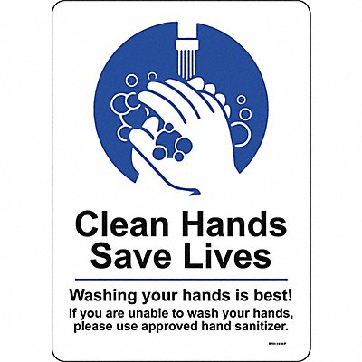 STRANCO INC B7011410P Hygiene Sign 14 H 10 W Rectangle