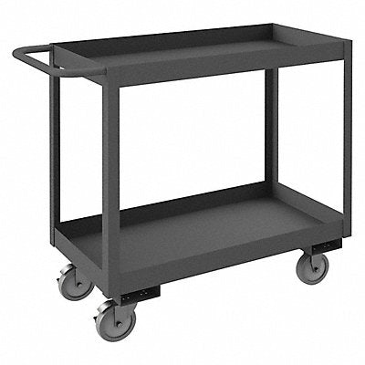 DURHAM MFG RSC32436295 Cart Grey 2 Shelves with Side Brakes