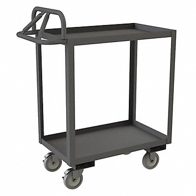 DURHAM MFG RSCE2448295 Cart Grey 2 Shelves with Side Brakes