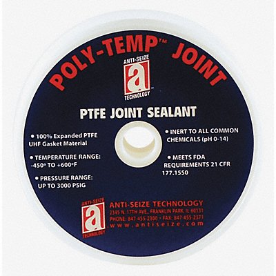 ANTI-SEIZE TECHNOLOGY 28003 Joint Sealant PTFE Gasket 1/8 X 100ft.