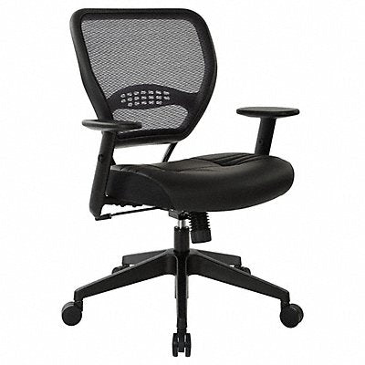 OFFICE STAR 5700E Desk Chair Leather Black 19-23 Seat Ht