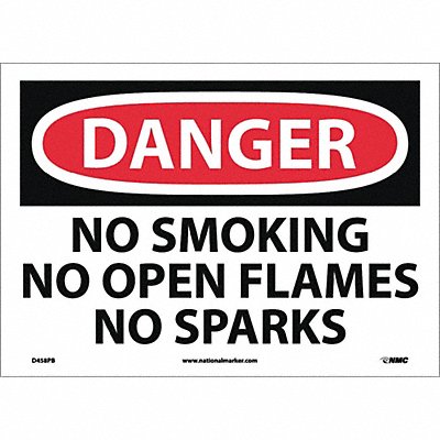 NMC D458PB Danger No Smoking No Open Flames Sign