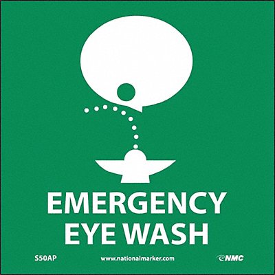 NMC S50AP Emergency Eye Wash Label PK5