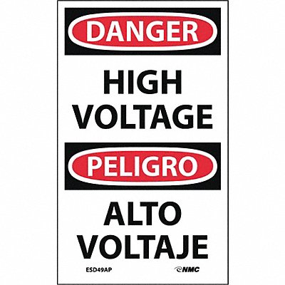 NMC ESD49AP High Voltage Label - Bilingual PK5