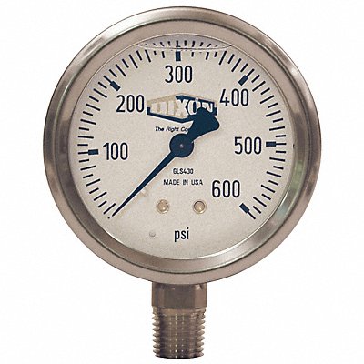 DIXON VALVE  COUPLING GLS417 Liquid Fill SS Gauge Lower Mnt 0-160psi