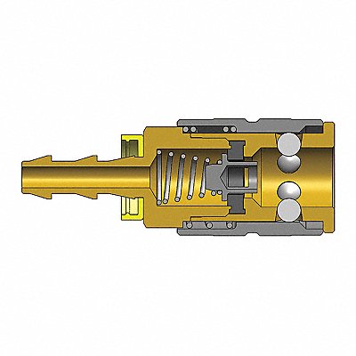 DIXON VALVE  COUPLING 2FB3B FSeries Man Coupler1/4 Push Barb3/8 BR
