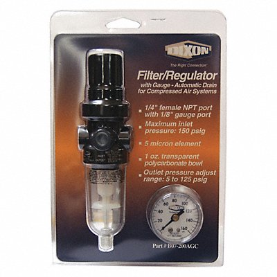 DIXON VALVE  COUPLING B07202AGC Series1-Carded Mini Filter/Reg Auto 1/4