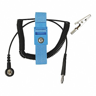 DESCO 4563 Elastic Omega Wrist Strap w/6f Coil Cord