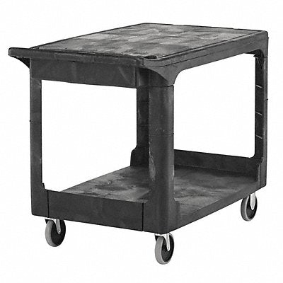 RUBBERMAID COMMERCIAL PRODUCTS FG452589BLA Medium Utility Cart 2 Shelf Black
