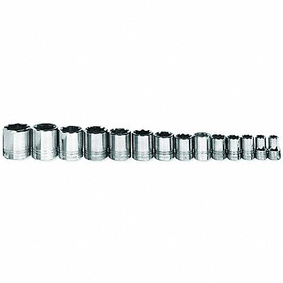 WILLIAMS WSS814RC Standard Socket Set 1/2 D 8Pt 14pcs. SAE