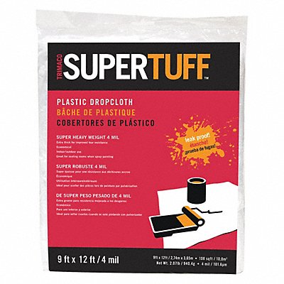 SUPER TUFF 3503 Plastic Drop 4 mil 9x12