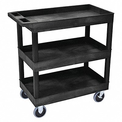 LUXOR EC111HDB High Capacity (3) Tub Shelves Cart
