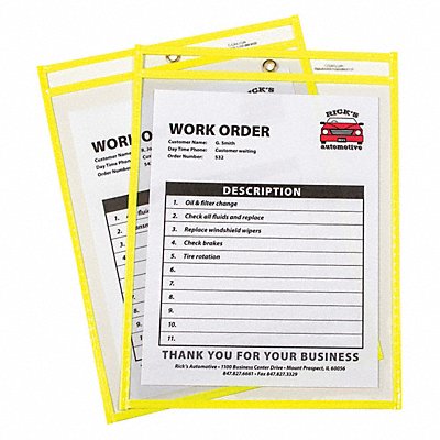 C-LINE PRODUCTS 43916 Shop Ticket Holder Yellow 9 x 12 PK15