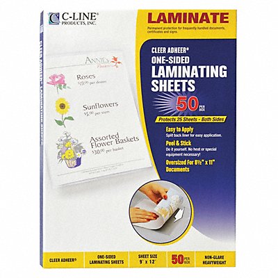 C-LINE PRODUCTS 65004 Laminate Sheets Heavy 9 x 12 PK50