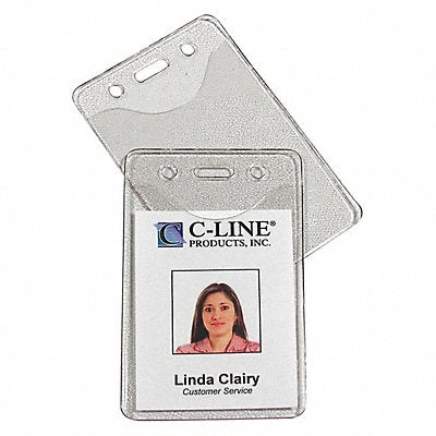 C-LINE PRODUCTS 88617 Badge Hldr Vertical 2-3/8x3-3/8 PK100