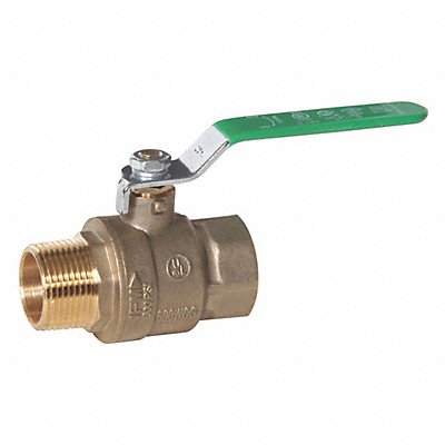 MIDWEST CONTROL MBB100NL Manual 2-Way Ball Valve NPT Brass
