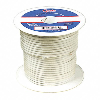 GROTE 877007 Primary Wire 14 Gauge White 100 ft.Spool