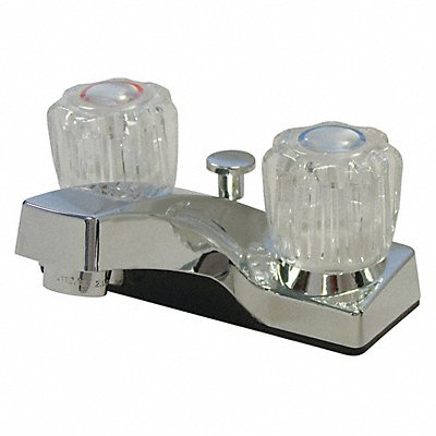 B K 121024 Faucet Non-Met 2 Acrylic Handle w/Pop Up