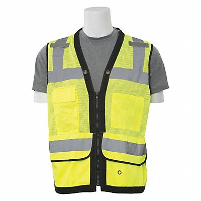 ERB SAFETY 61231 Safety Vest Mesh Surveyor Hi-Viz Lime M