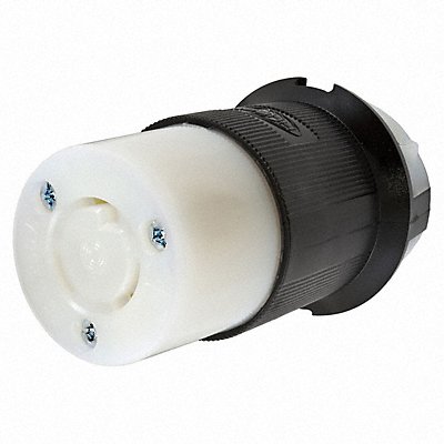 HUBBELL HBL2323 Locking Connector Strt 20 A Black White Nyl L6-20R