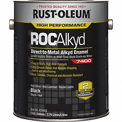 RUST-OLEUM 634402 H7153 7400 Alkyd Enamel High Gloss Black 1 gal