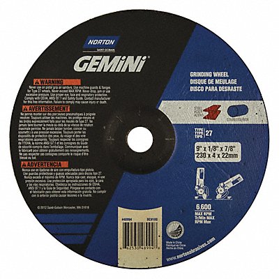 NORTON 66253048994 Cut Off Grinding Wheel 7/8 CN Unthreaded Hole