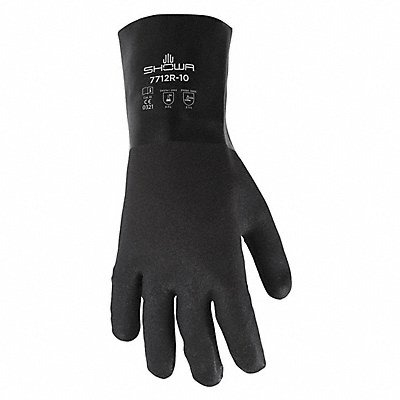 SHOWA 7712R Chemical Resistant Gloves Black Sz L PR