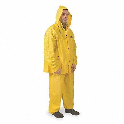 CONDOR 5AG45 D2283 Rain Suit w/Jacket/Bib Unrated Yellow S